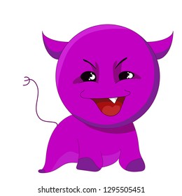 Good devil or imp , emoji sticker, devil's emotion