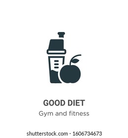 Good diet glyph icon vector on white background. Flat vector good diet icon symbol sign from modern gym and fitness collection for mobile concept and web apps design.