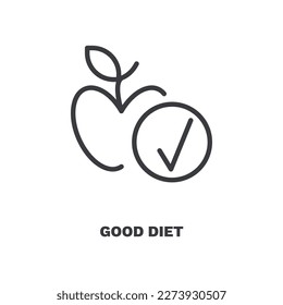 good diet icon. Thin line good diet icon from Fitness and Gym collection. Outline vector isolated on white background. Editable good diet symbol can be used web and mobile