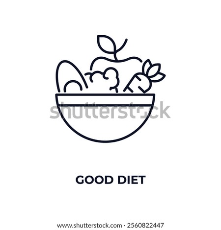 good diet outline icon. Linear vector from gym concept. Thin line good diet icon isolated on white background