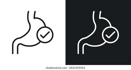 Good Digestion Icon Designed in a Line Style on White Background.