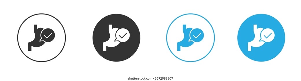Ícone de boa digestão em vetor plano editável em preto e branco