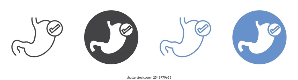 Good digestion icon flat line symbol set.