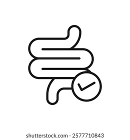 Good digestion icon Flat simple outline