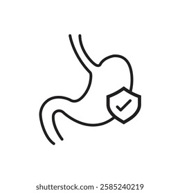 Good digestion icon Flat vector set outline