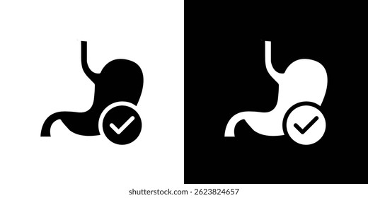 Icono de buena digestión para el diseño de interfaz de usuario del App móvil del Web del logotipo.