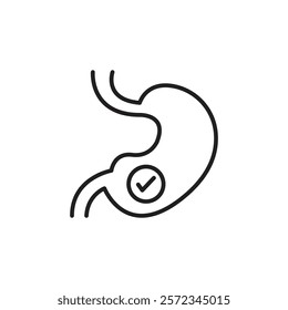 Good digestion icon Vector flat thin line illustration