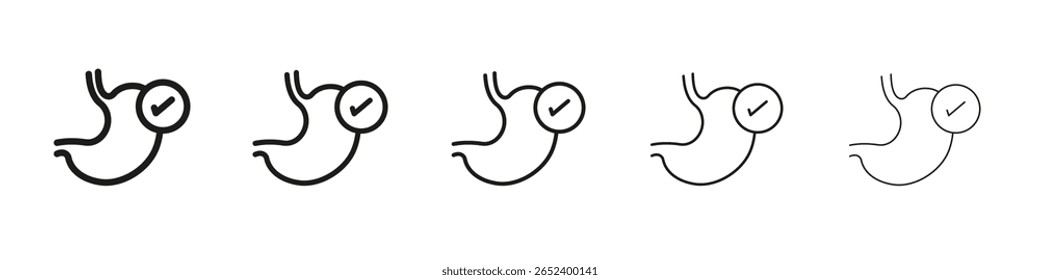 Good digestion icon vector outline set illustration sign