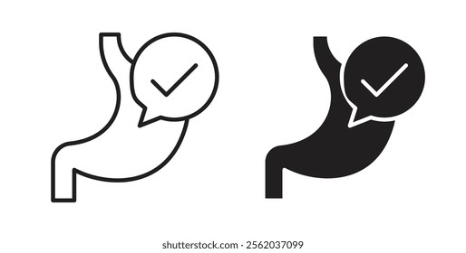Good digestion icons in flat and line style set.