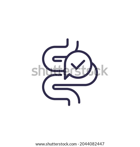 good digestion line icon with intestine