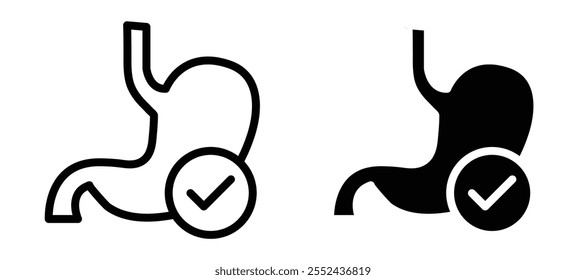 Good digestion liner icon vector set.