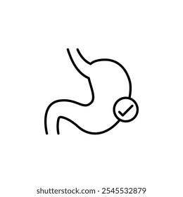 Ícone de vetor de linha fina de boa digestão.