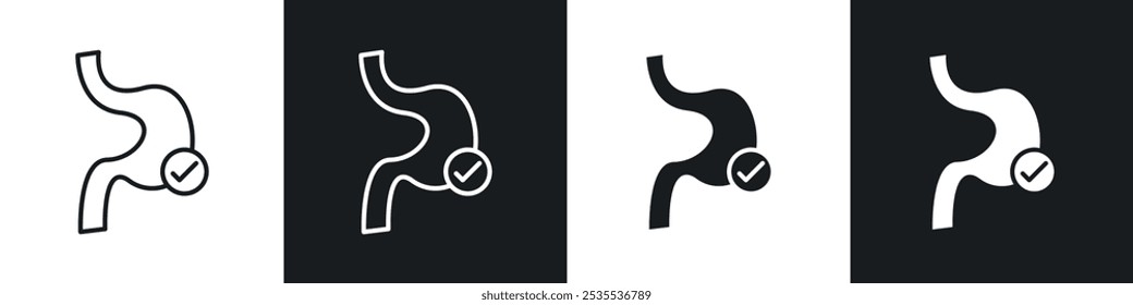 Good digestion vector icon set in black and white. EPS 10 illustration