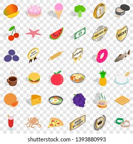 Good dish icons set. Isometric 36 good dish vector icons for web for any design