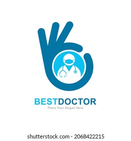 Good Doctor Logo Vector Design. Suitable For Business, Health And Hand Symbol