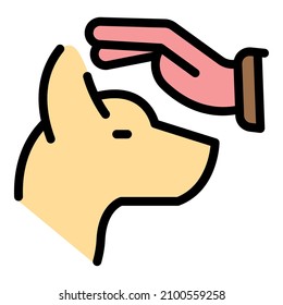Good dog icon. Outline good dog vector icon color flat isolated