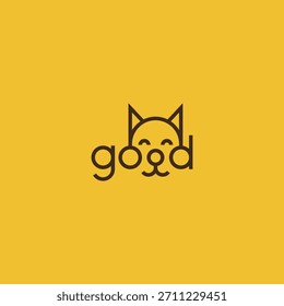 good dog word mark logo design.