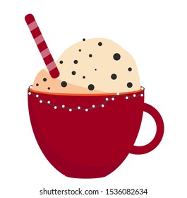 
Good drink a mug of hot latte in the new year