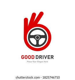 Good driver vector logo template. Suitable for business, automotive, web and hand symbol