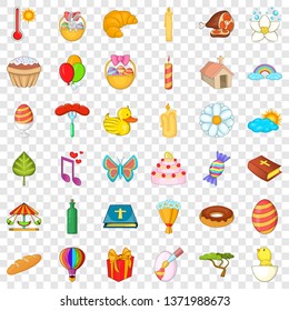 Good easter icons set. Cartoon style of 36 good easter vector icons for web for any design