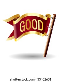 Good e-commerce icon on royal vector flag button good for use in print, on websites, or on promotional materials.
