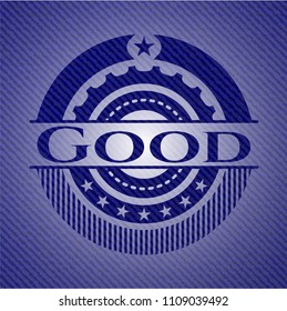  Good emblem with denim texture