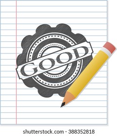 Good emblem with pencil effect