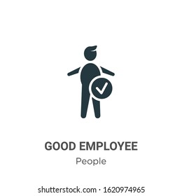 Good employee glyph icon vector on white background. Flat vector good employee icon symbol sign from modern people collection for mobile concept and web apps design.