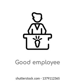 good employee vector line icon. Simple element illustration. good employee outline icon from people concept. Can be used for web and mobile