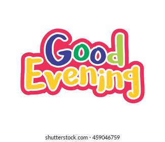 good evening typography typographic creative writing text image icon 1
