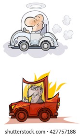 Good and Evil Car characters.