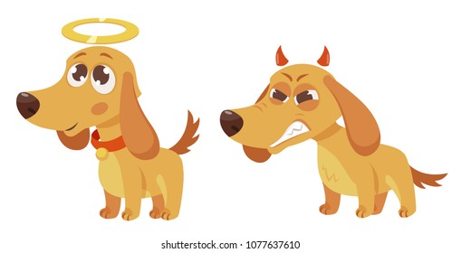 the good and the evil dog set different emotions. 