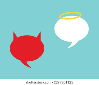 Good and evil speech bubble  vector image or clipart