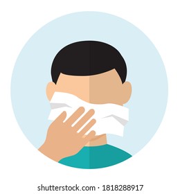 A good example of cough etiquette is to cover your mouth and nose with a tissue or handkerchief when you don't have a mask.