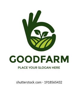 Good farm vector logo template. This design use leaf and nature symbol.