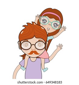 good father playing with her daughter