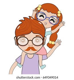good father playing with her daughter