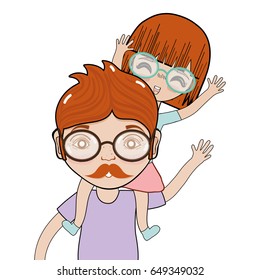 good father playing with her daughter