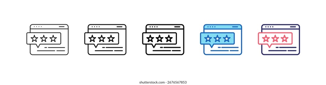 Bom Ícone De Feedback Em 5 Estilos Diferentes Definir Coleção.