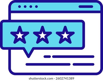 Good Feedback Icon Blue Vector Illustration