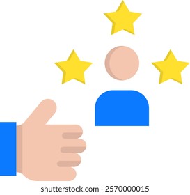 Good Feedback Icon Flat Vector Illustration