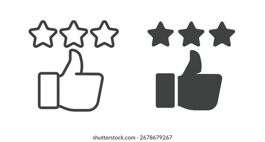 Ícone de bom feedback. Ícone sólido de linha e glifo. Pixel perfeito isolado no fundo branco. Ilustração vetorial