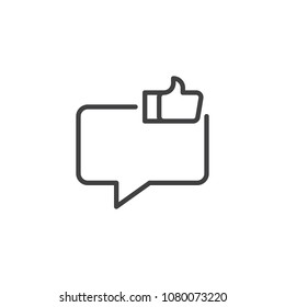 Good Feedback outline icon. linear style sign for mobile concept and web design. Like chat simple line vector icon. Symbol, logo illustration. Pixel perfect vector graphics