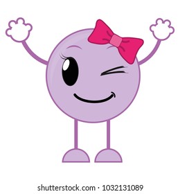 good female emoji expression with arms and legs