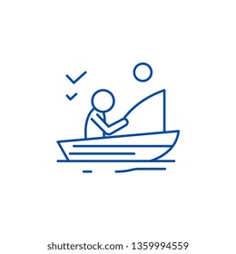 Good fishing line icon concept. Good fishing flat  vector symbol, sign, outline illustration.