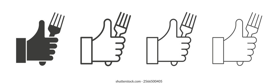 Good food icon flat and linear vector illustration on white background.