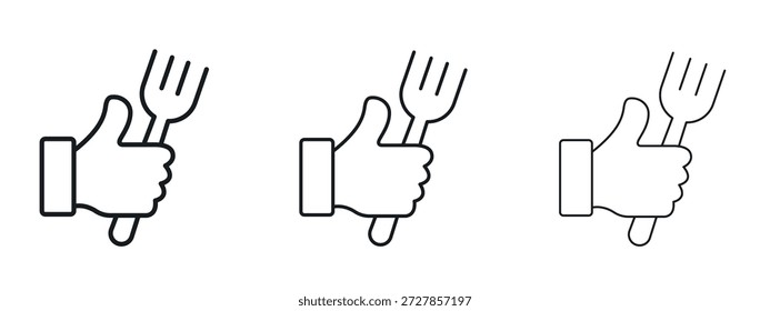 Gutes Essen Symbol Vektor Logo Design Template. Bearbeitbare Strichgrafiken.