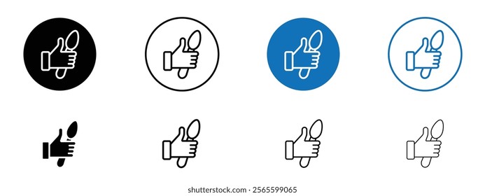 Good food icons in black and blue colors