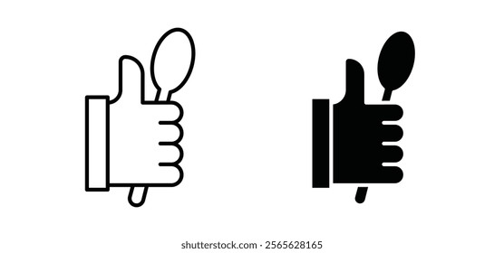 Good food icons in black and white colors