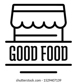 Good food logo. Outline good food vector logo for web design isolated on white background